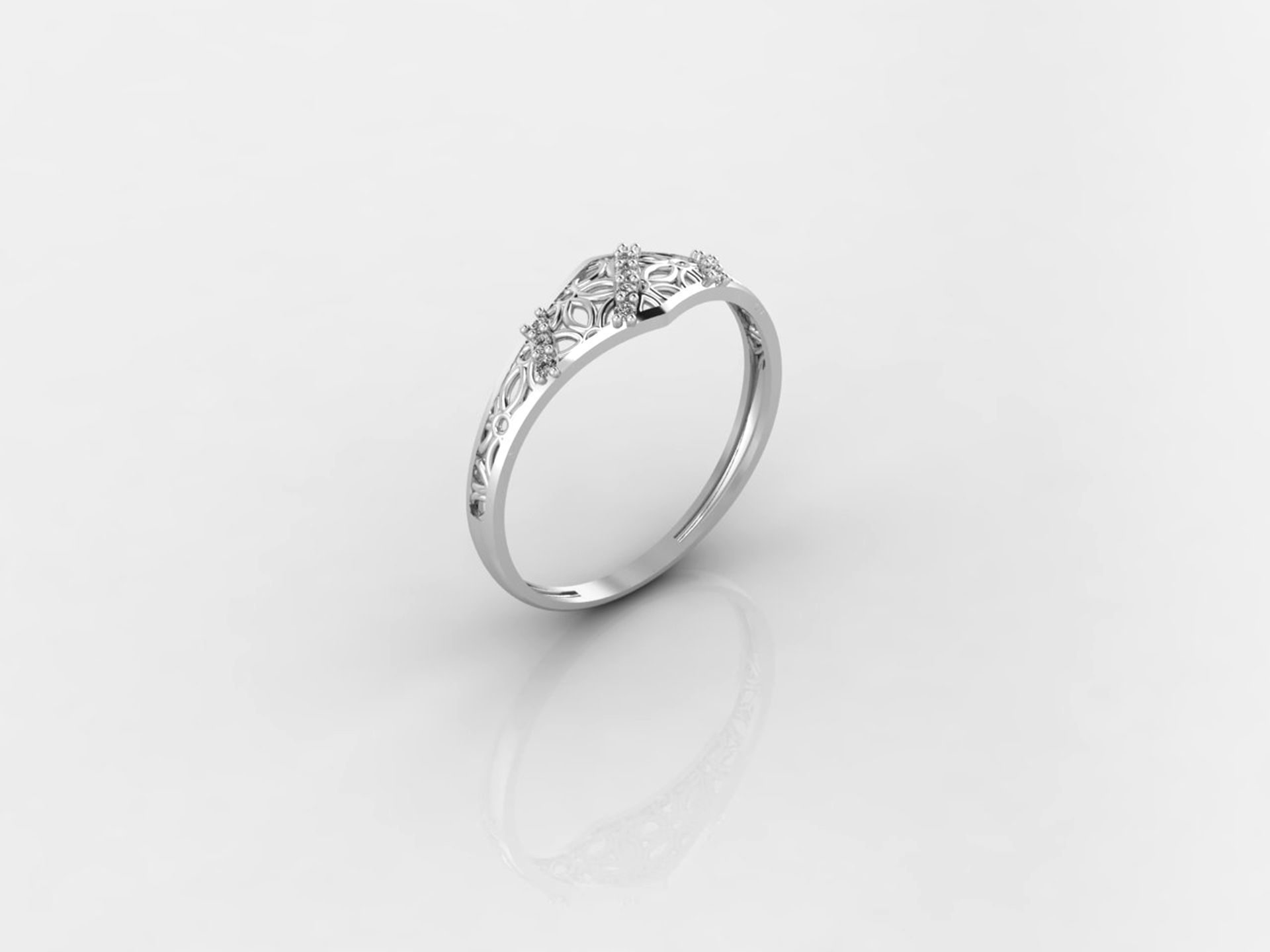 Women Ring Fancy Rings With Stone STL 3DM Render Printable 3D print model_4