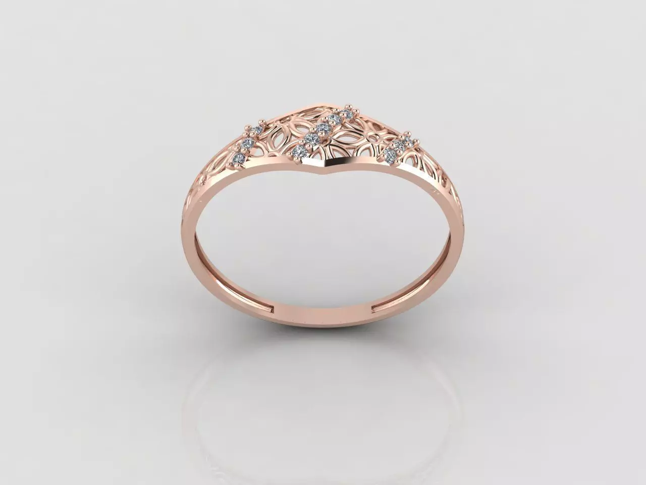 Women Ring Fancy Rings With Stone STL 3DM Render Printable 3D print model_0