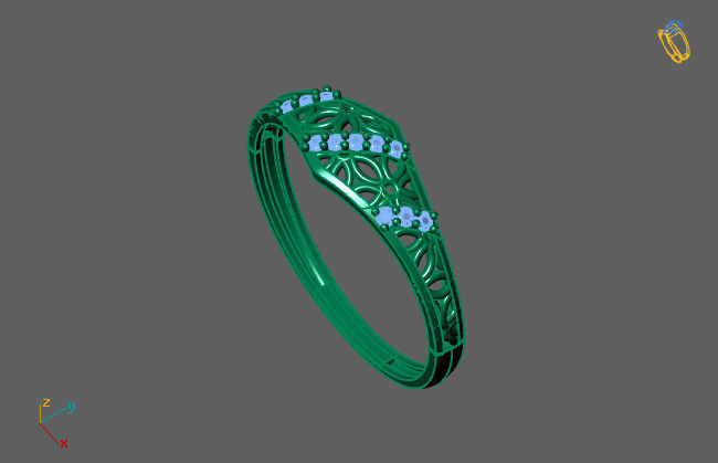 Women Ring Fancy Rings With Stone STL 3DM Render Printable 3D print model_3