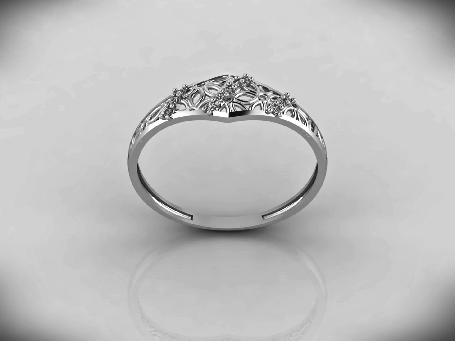 Women Ring Fancy Rings With Stone STL 3DM Render Printable 3D print model_5