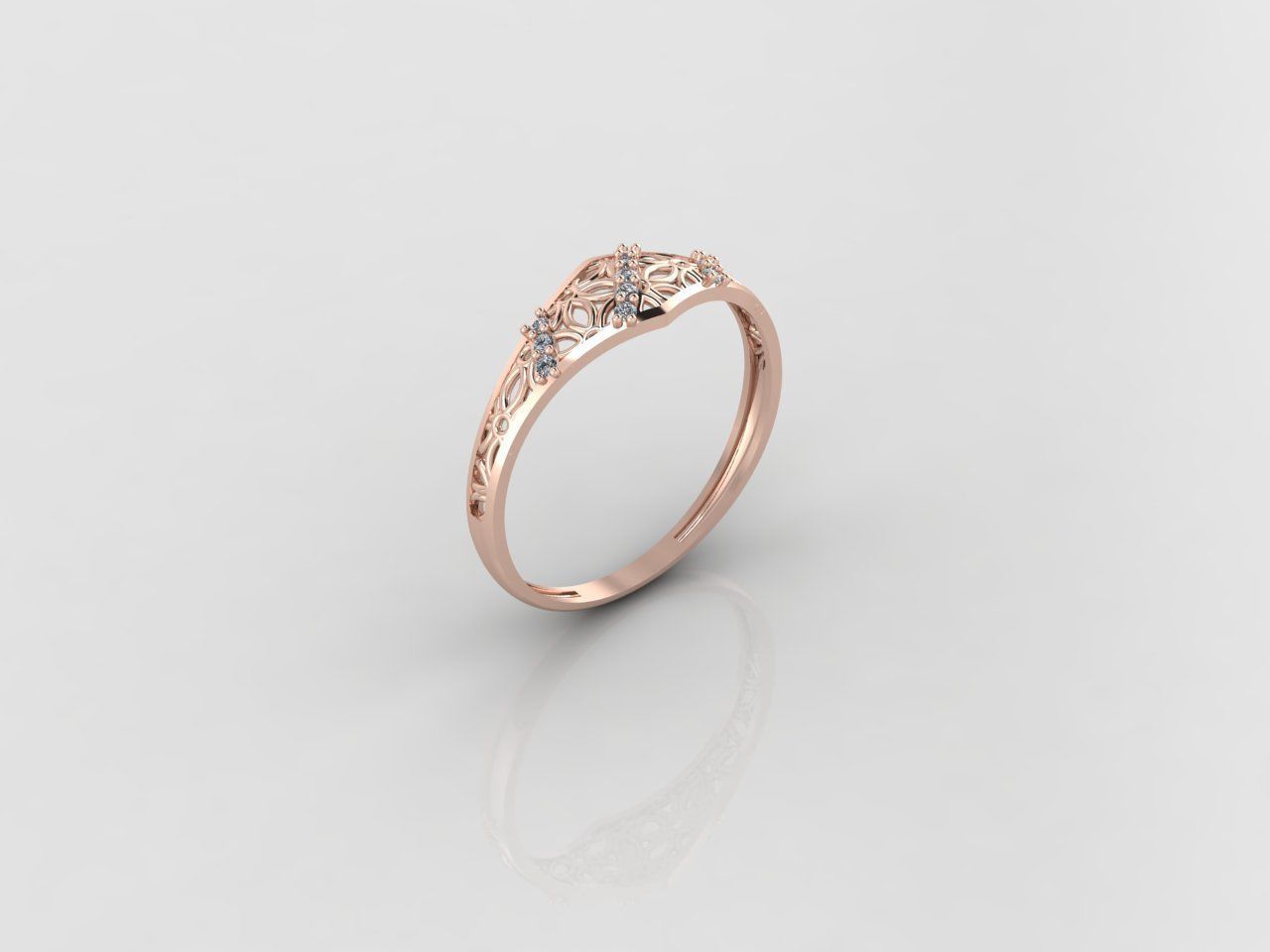 Women Ring Fancy Rings With Stone STL 3DM Render Printable 3D print model_1