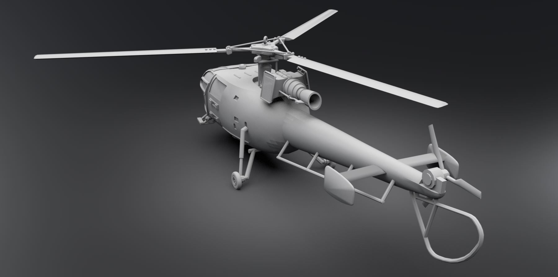 Aerospatiale Alouette III Scale Model 3D print model_2