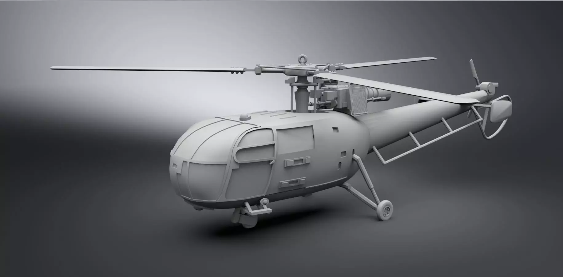 Aerospatiale Alouette III Scale Model 3D print model_0