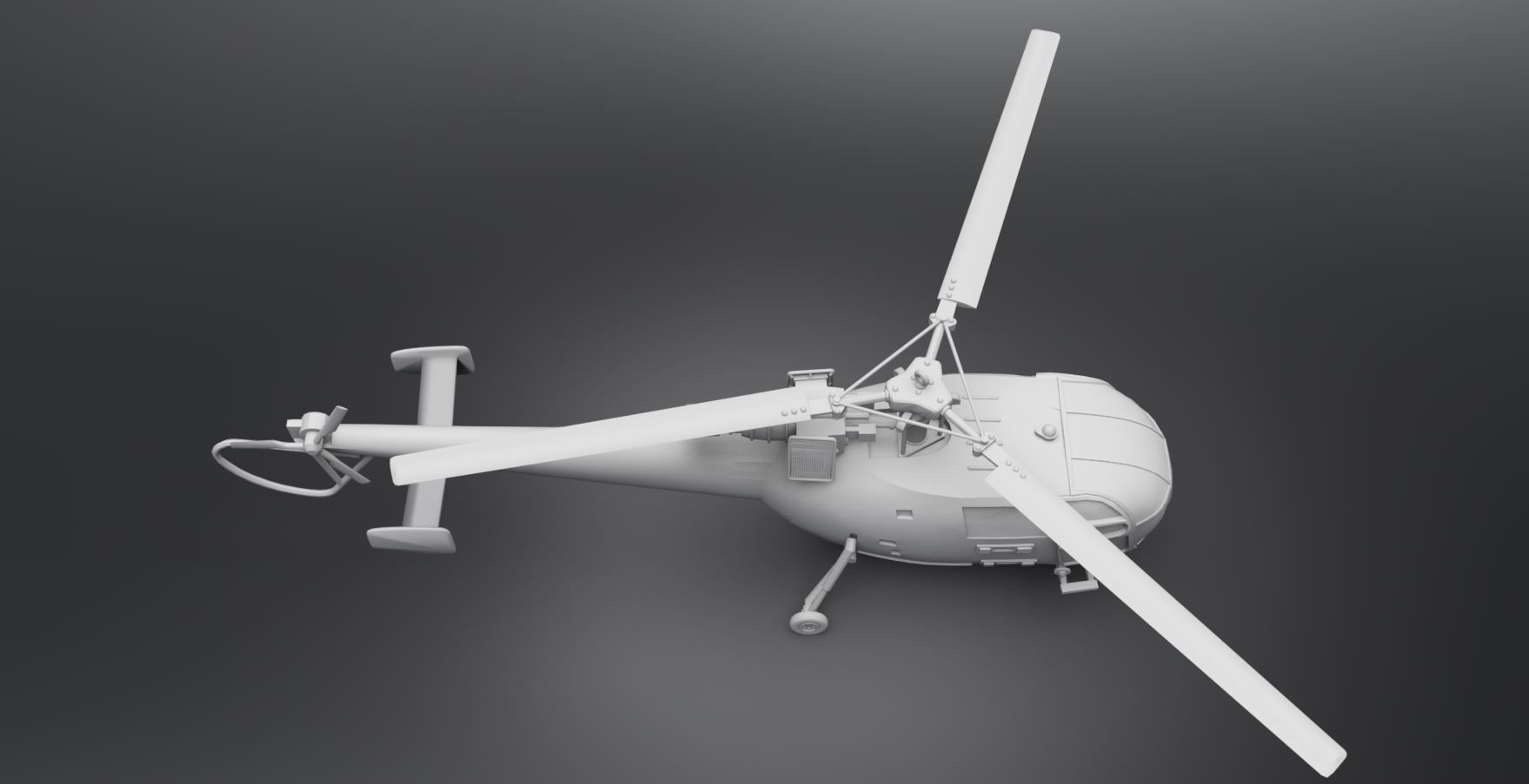Aerospatiale Alouette III Scale Model 3D print model_3
