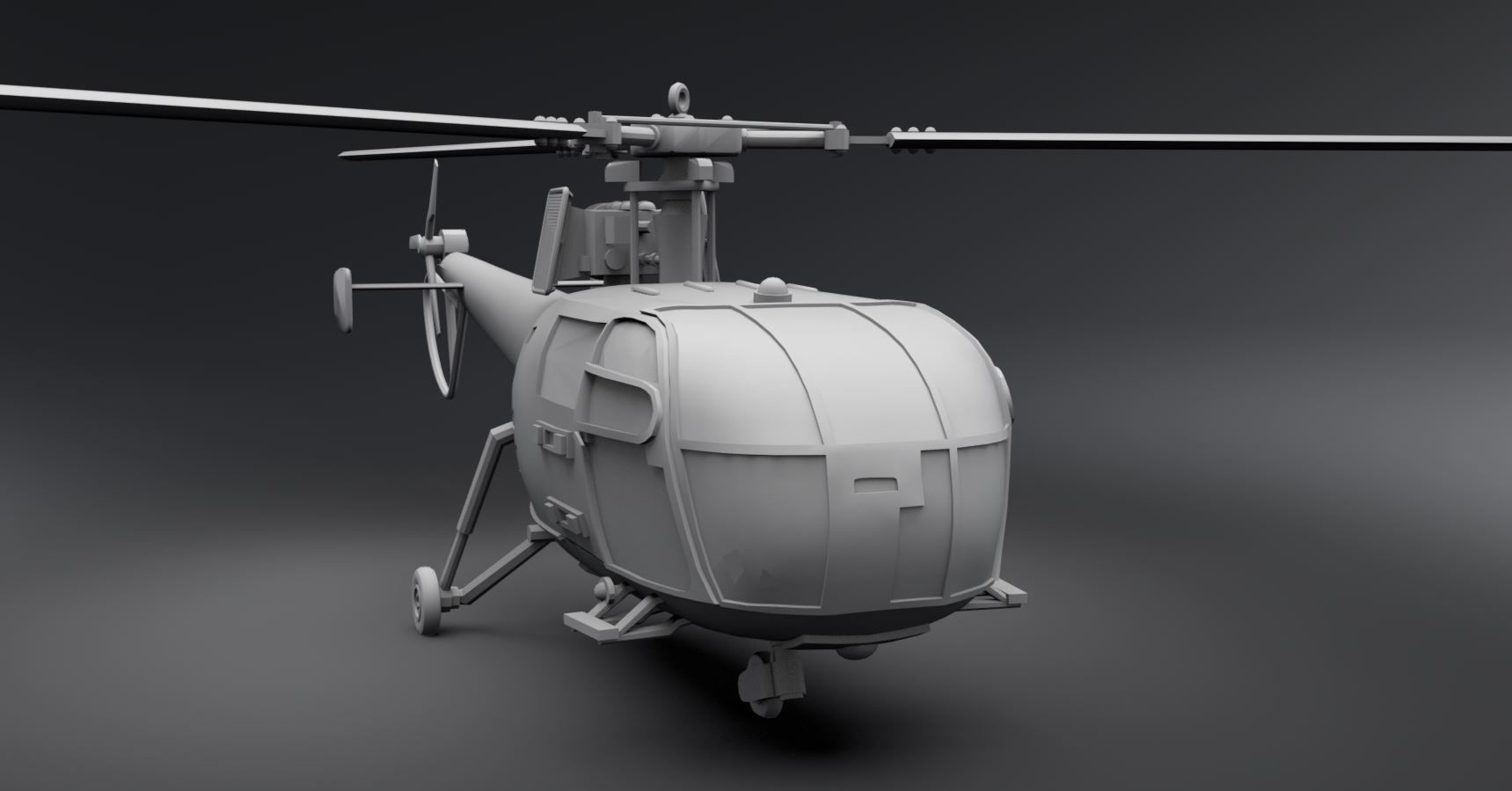 Aerospatiale Alouette III Scale Model 3D print model_4