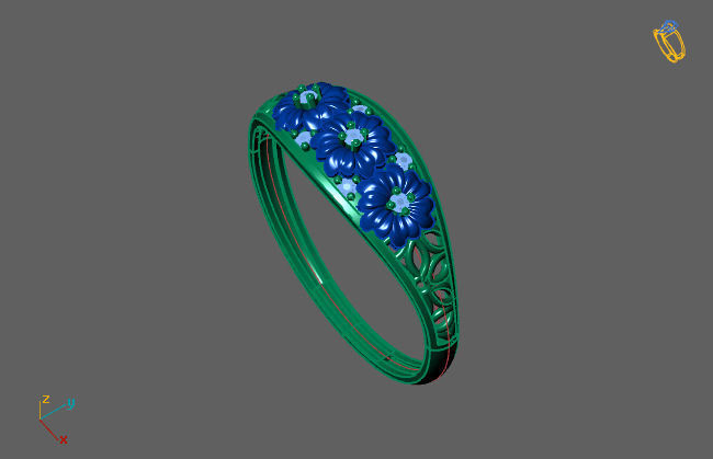 Women Ring Fancy Rings With Stone STL 3DM Render Printable 3D print model_5