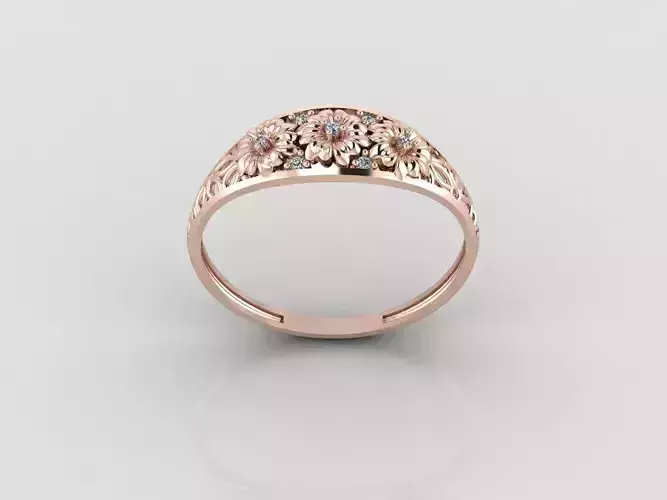 Women Ring Fancy Rings With Stone STL 3DM Render Printable 3D print model