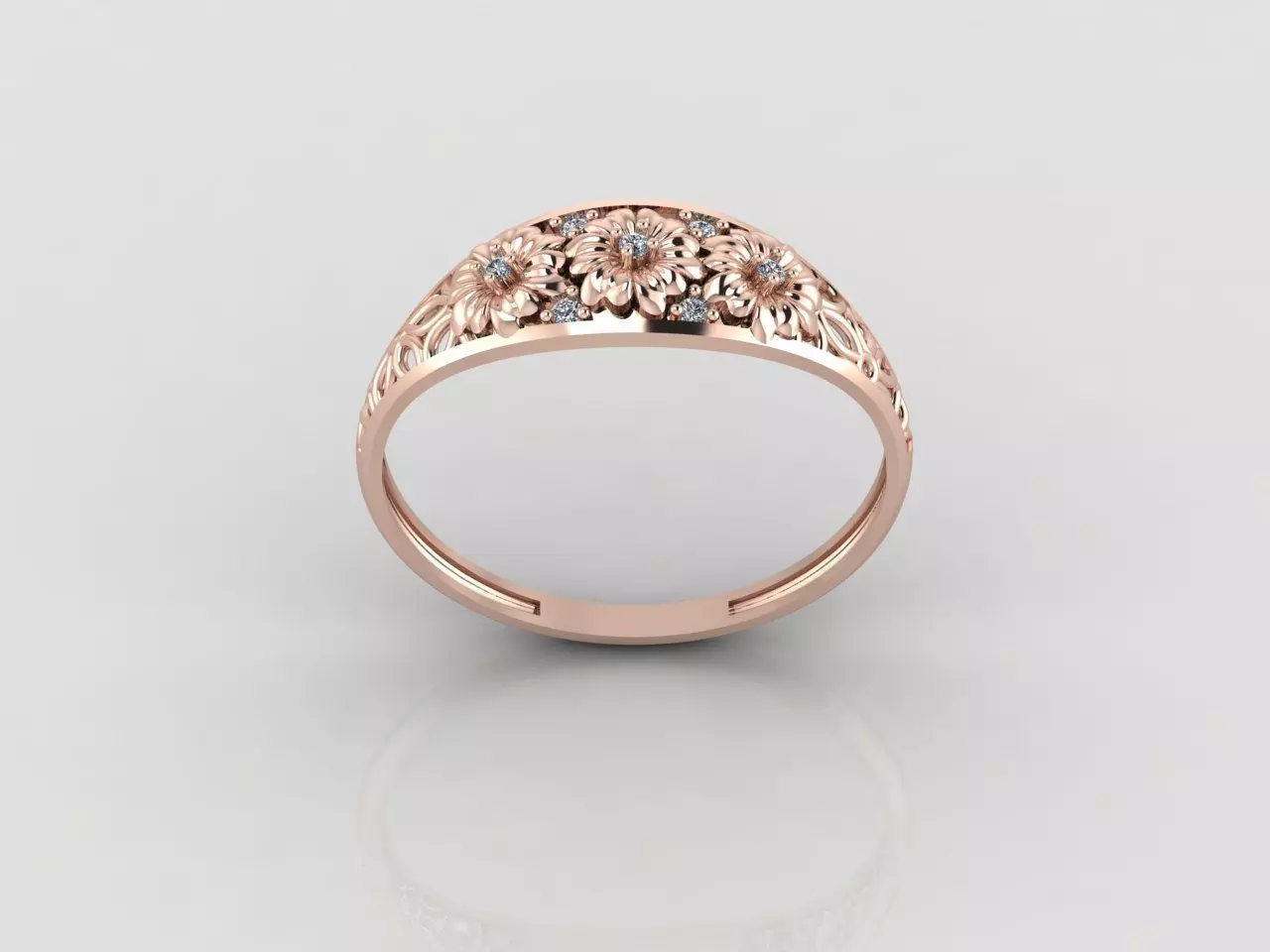 Women Ring Fancy Rings With Stone STL 3DM Render Printable 3D print model_0