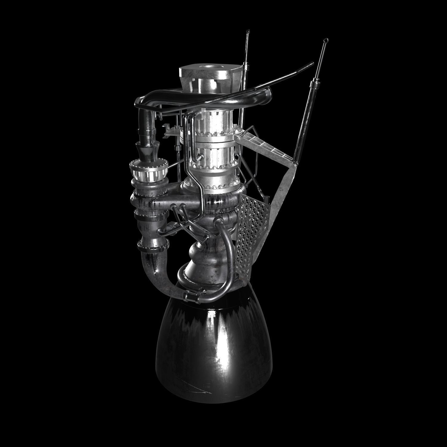 SpaceX Raptor Engine 3D model CGTrader