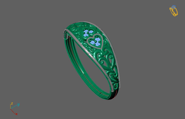 Women Ring Fancy Rings With Stone STL 3DM Render Printable 3D print model_3