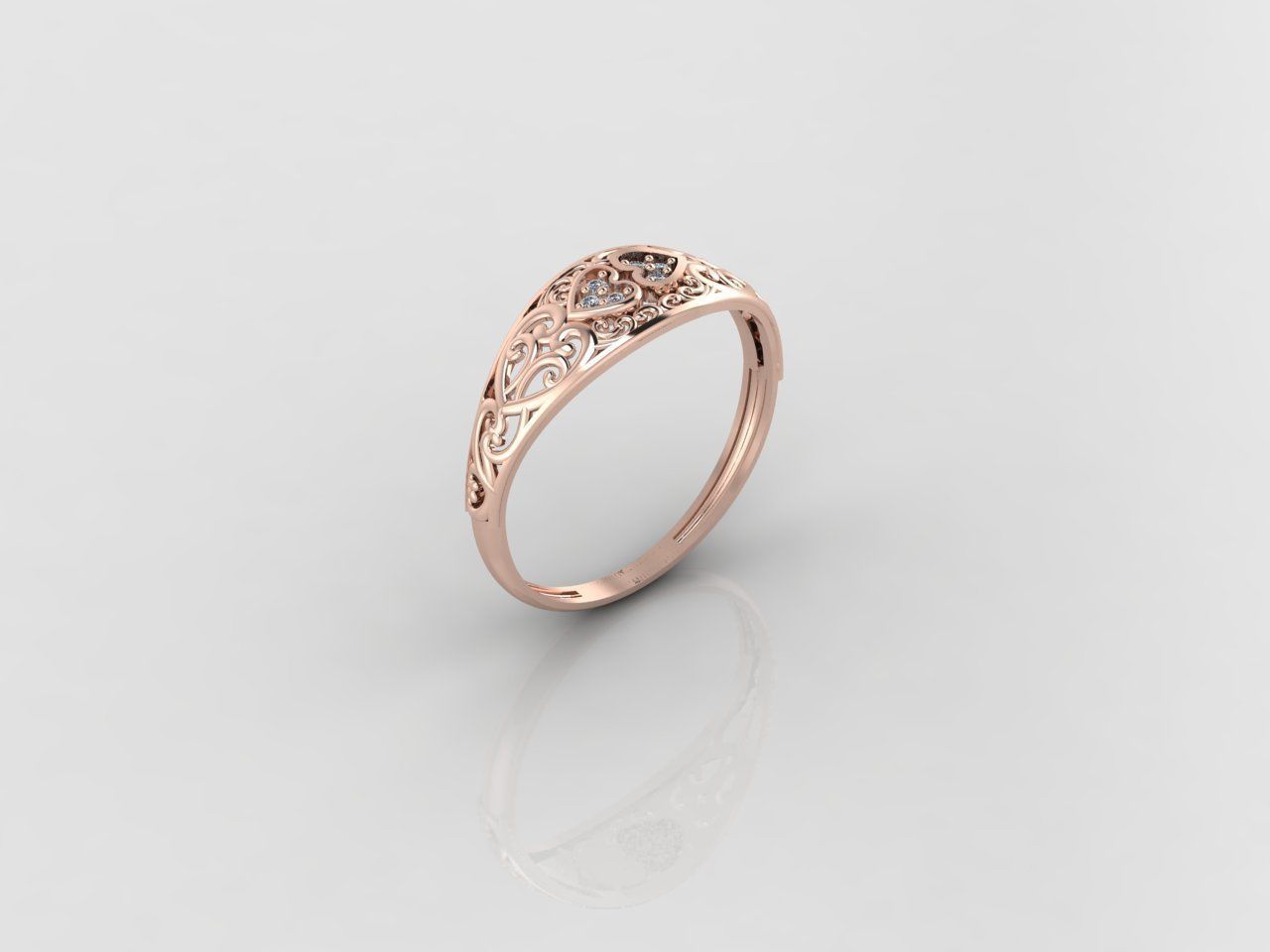 Women Ring Fancy Rings With Stone STL 3DM Render Printable 3D print model_1