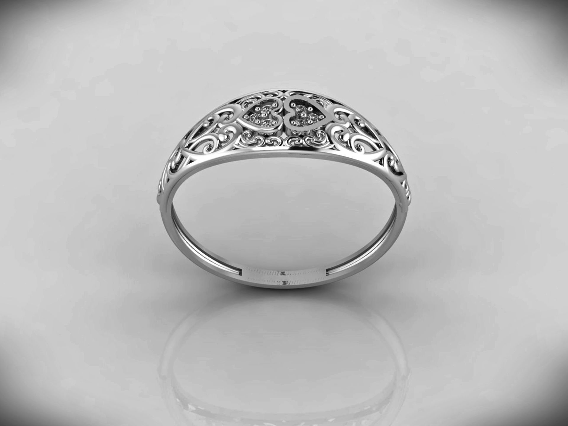 Women Ring Fancy Rings With Stone STL 3DM Render Printable 3D print model_5
