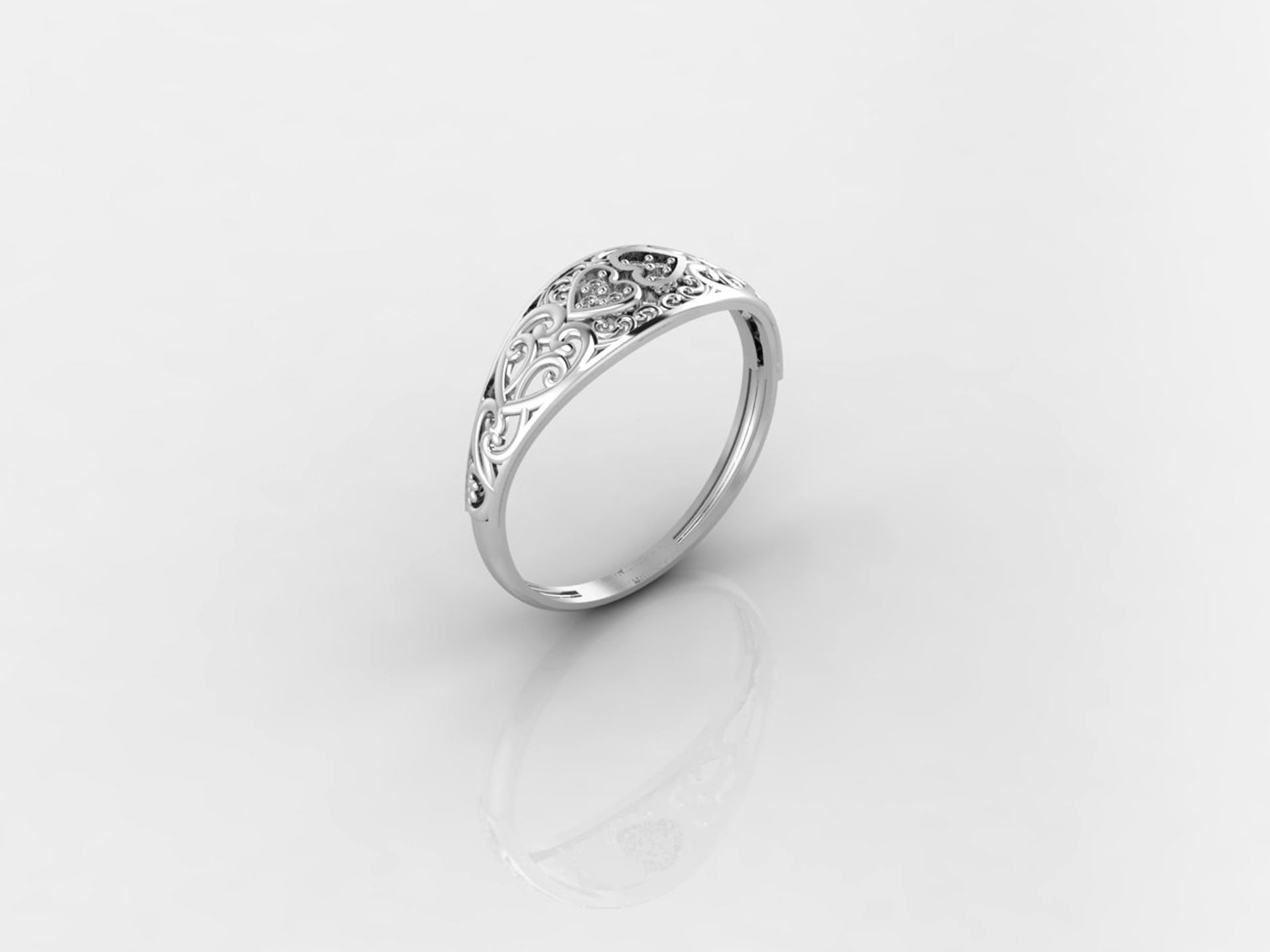 Women Ring Fancy Rings With Stone STL 3DM Render Printable 3D print model_4