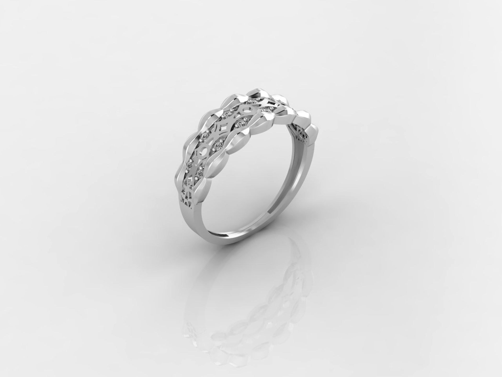 Women Ring Fancy Rings With Stone STL 3DM Render Printable 3D print model_4