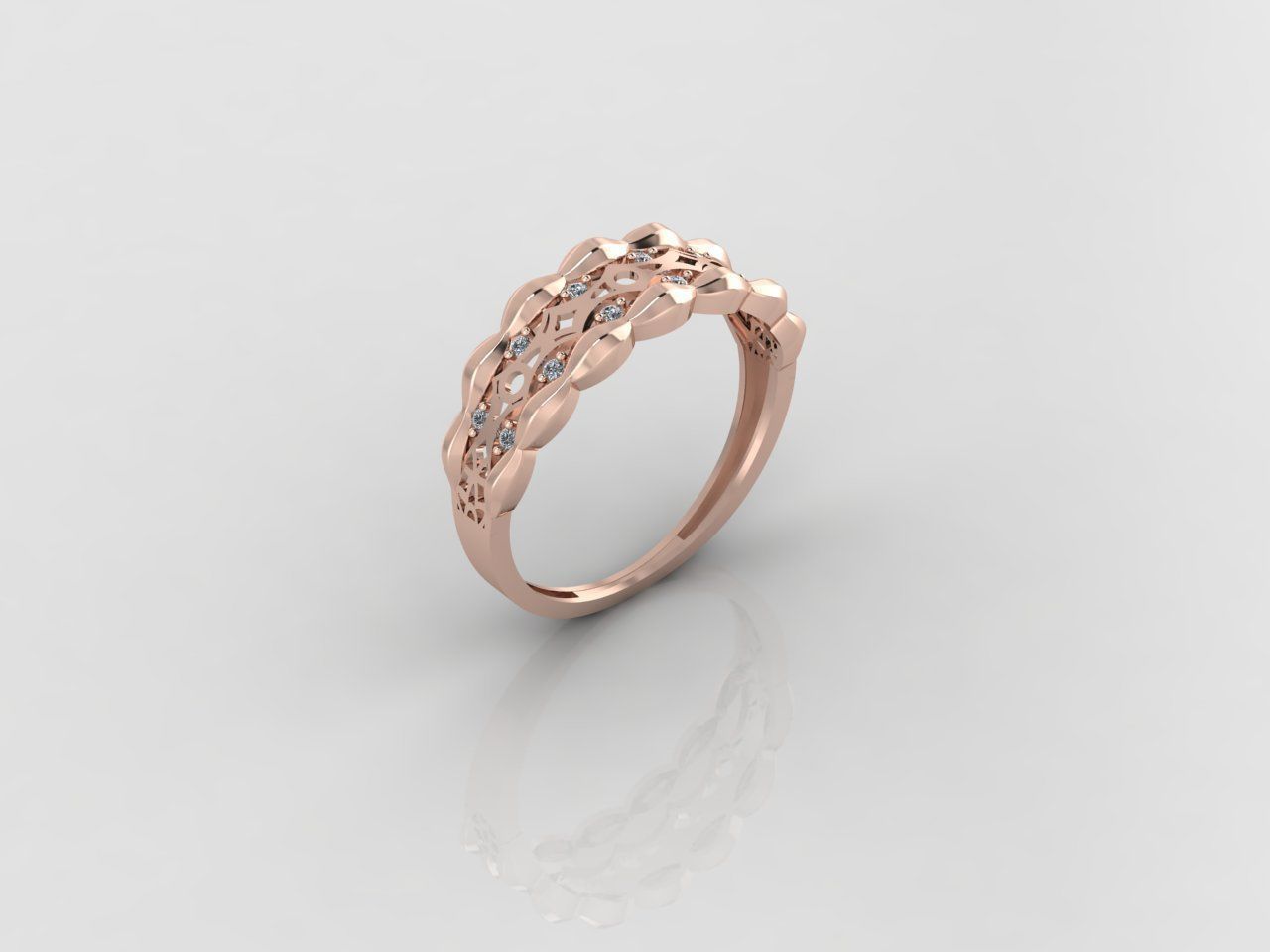 Women Ring Fancy Rings With Stone STL 3DM Render Printable 3D print model_1