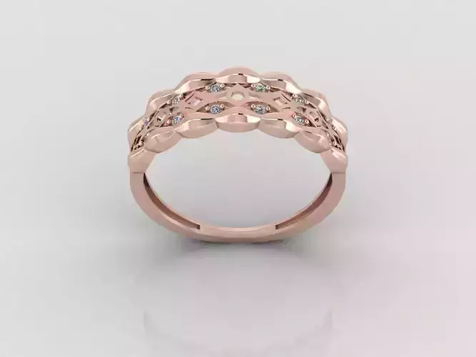 Women Ring Fancy Rings With Stone STL 3DM Render Printable 3D print model