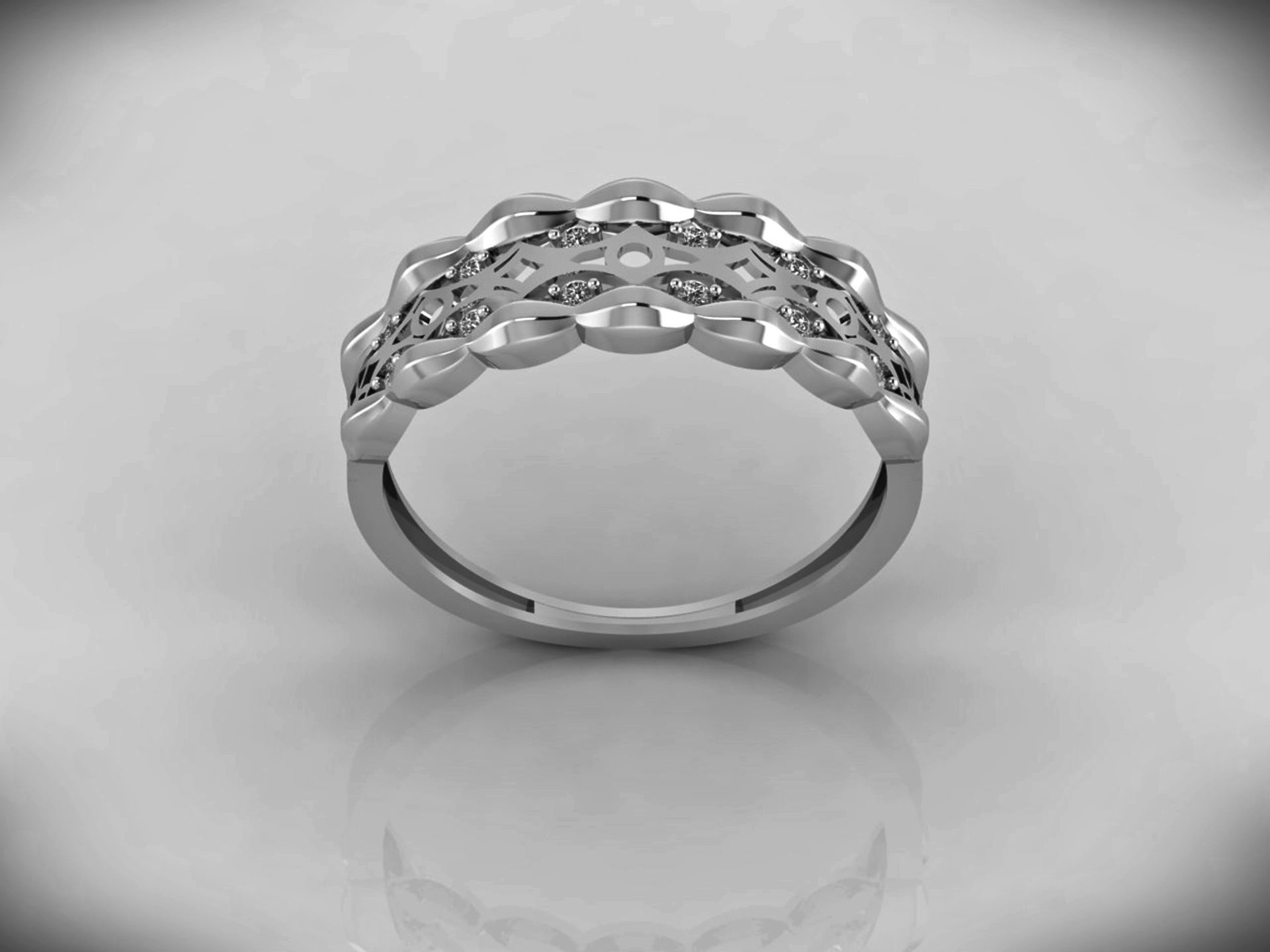 Women Ring Fancy Rings With Stone STL 3DM Render Printable 3D print model_5