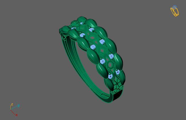 Women Ring Fancy Rings With Stone STL 3DM Render Printable 3D print model_3