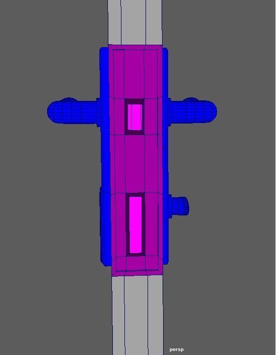 Realistic Door with Realistic Hinges and Lock Low-poly 3D model_7