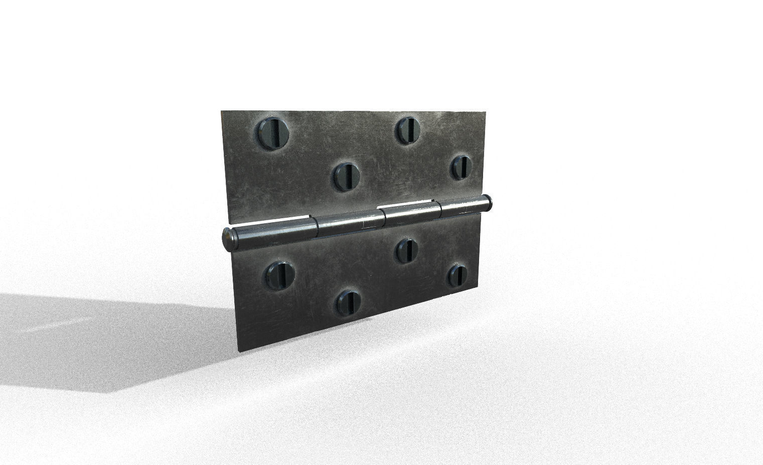 Realistic Door with Realistic Hinges and Lock Low-poly 3D model_3