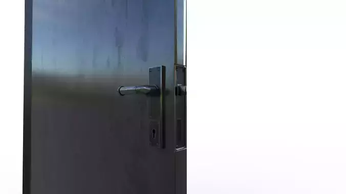 Realistic Door with Realistic Hinges and Lock Low-poly 3D model Realistic Door with Realistic Hinges and Lock Low-poly 3D model