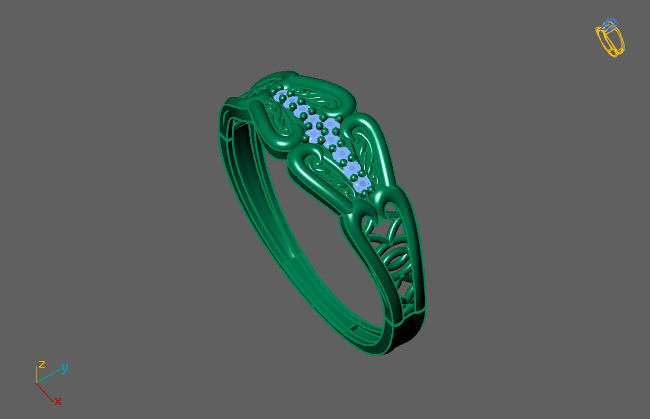 Women Ring Fancy Rings With Stone STL 3DM Render Printable 3D print model_3