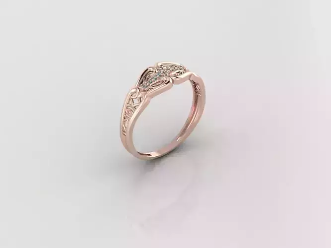 Women Ring Fancy Rings With Stone STL 3DM Render Printable 3D print model