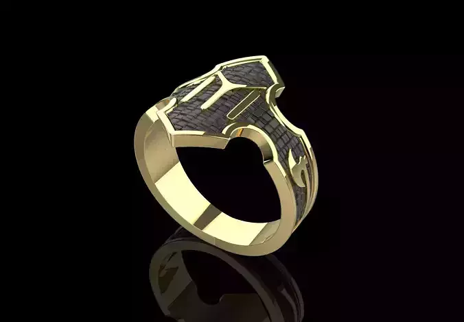 3D Printble man ring 925 Silver 3D print model