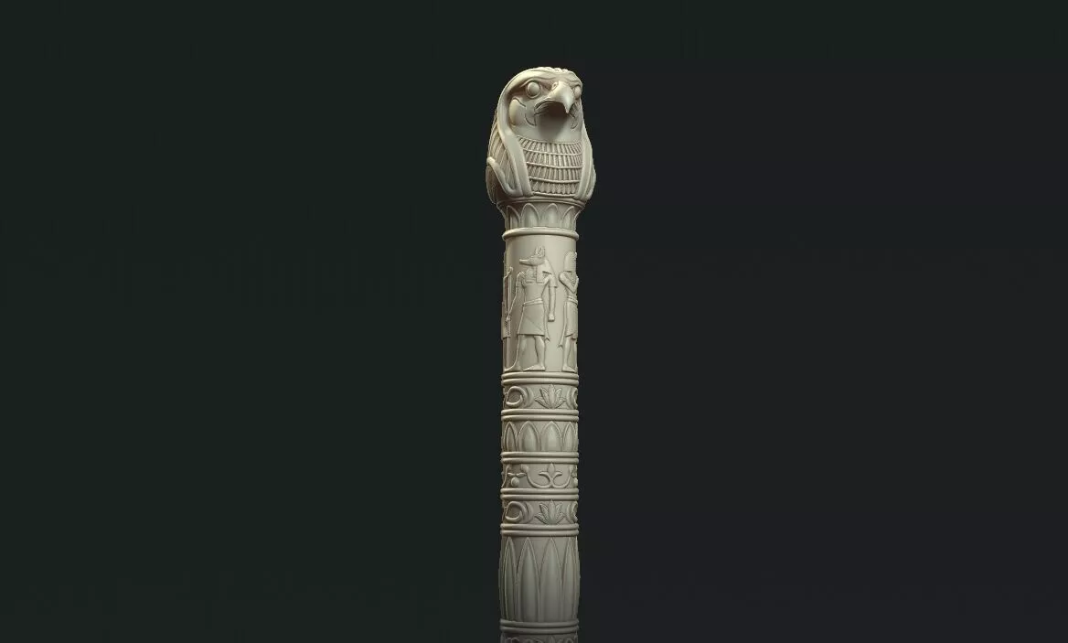 Egyptian Horus Pharaoh Walking Stick Handle 3D Printable model 3D print model