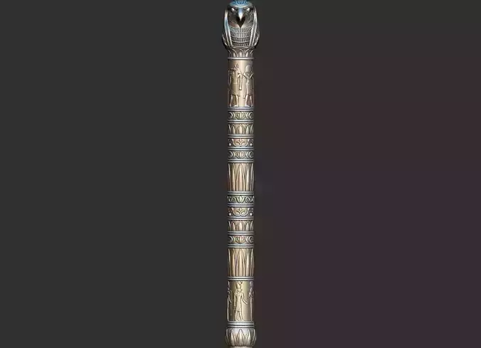 Egyptian Horus Pharaoh Walking Stick Handle   3D Printable model