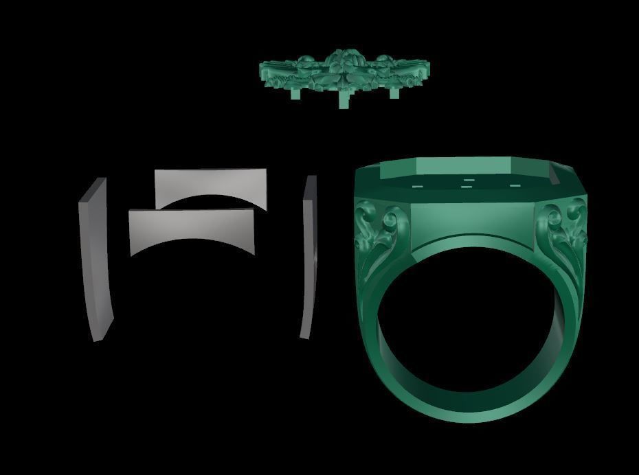 emal eagle ring  3D print model_3