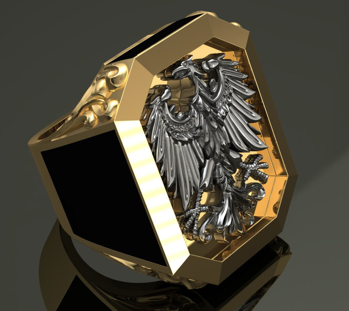 emal eagle ring  3D print model_1