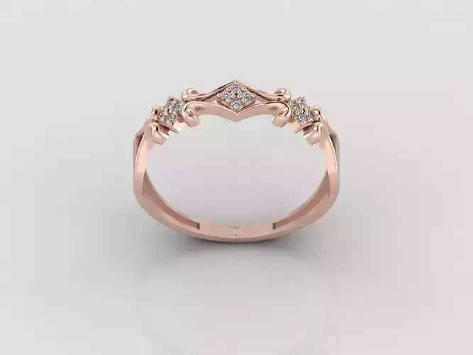 Women Ring Fancy Rings With Stone STL 3DM Render Printable