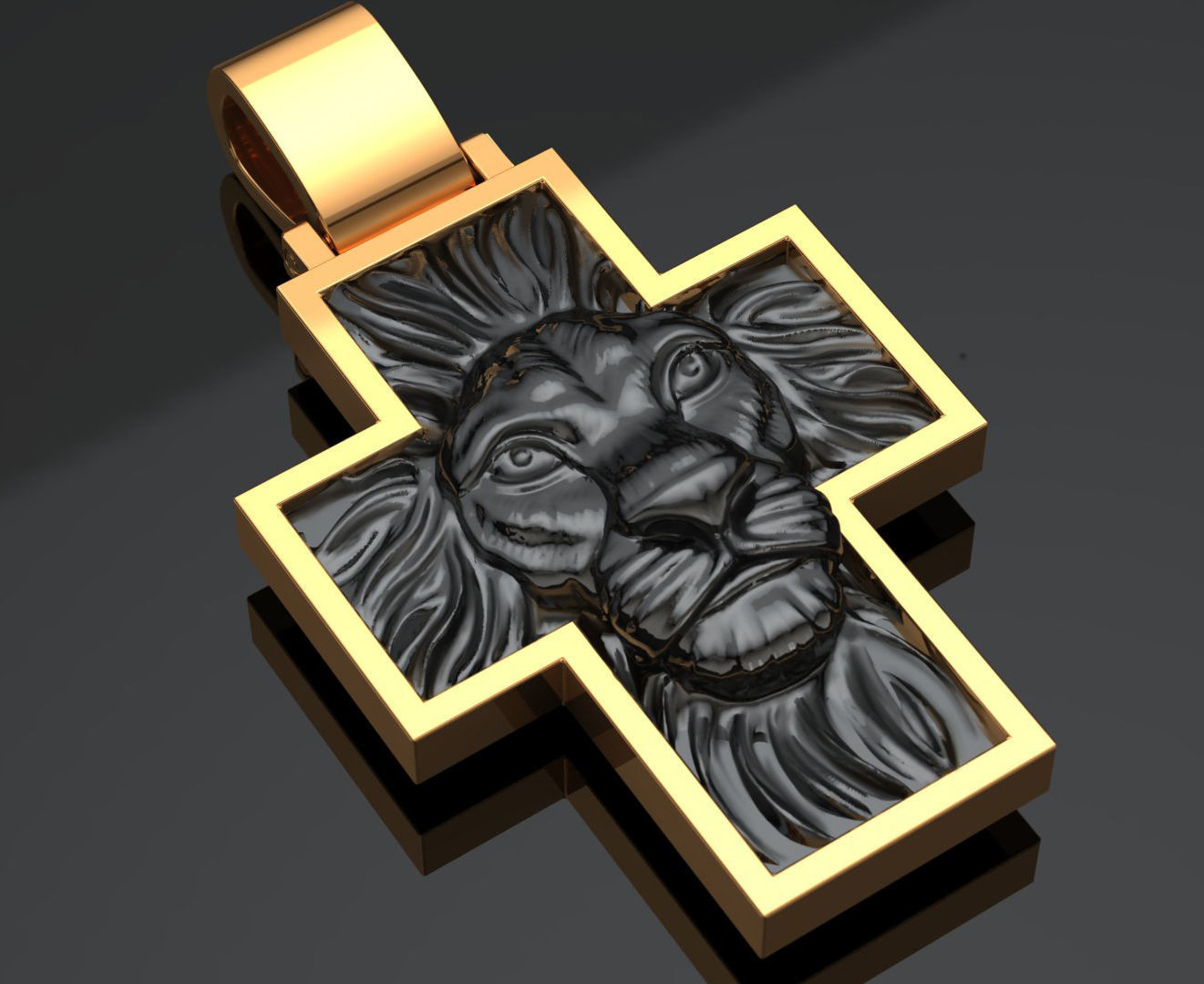 Cross with leon 3D print model_2