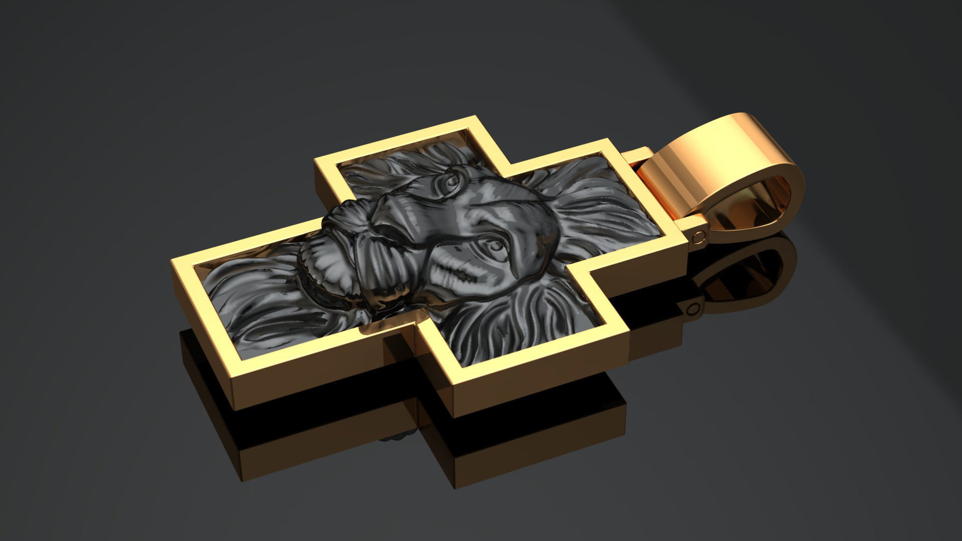 Cross with leon 3D print model_1