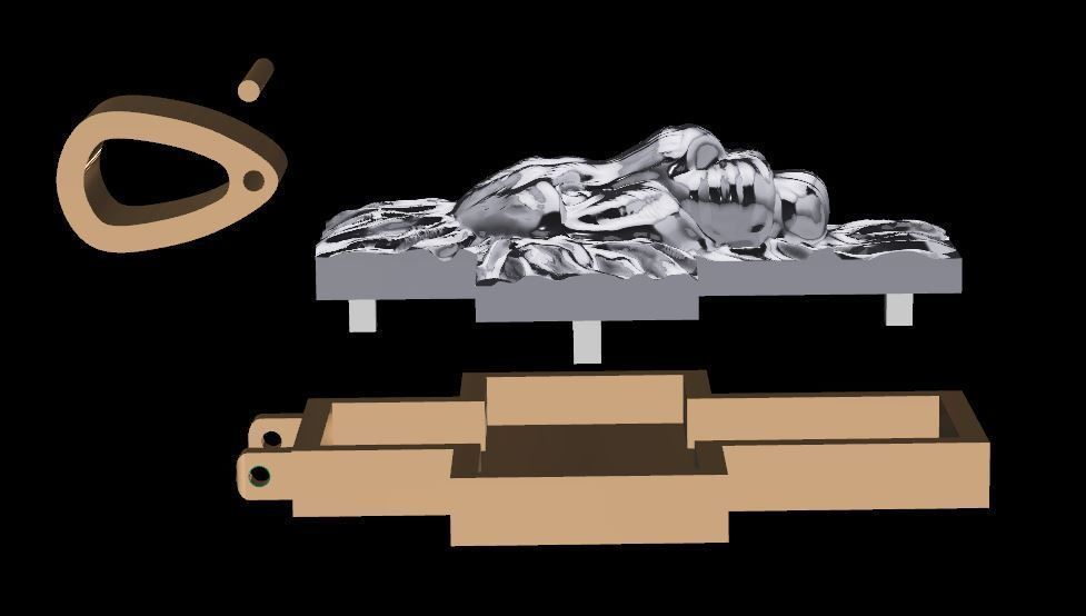 Cross with leon 3D print model_4