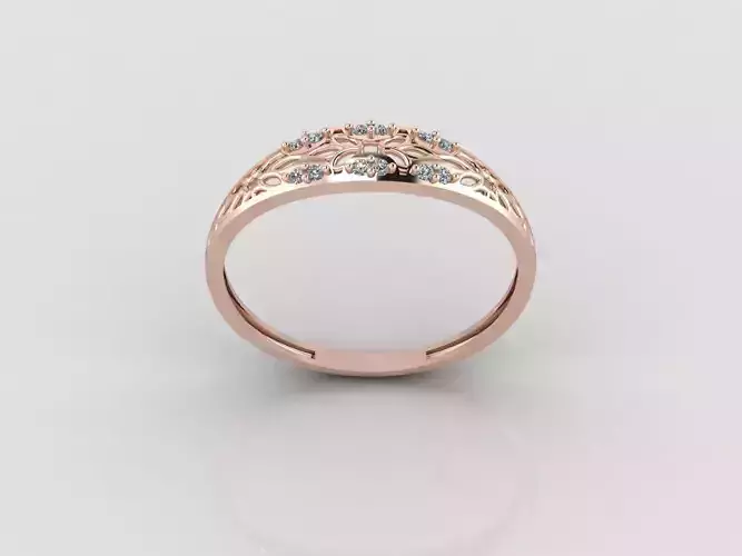 Women Ring Fancy Rings With Stone STL 3DM Render Printable