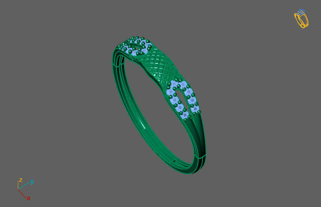 Women Ring Fancy Rings With Stone STL 3DM Render Printable 3D print model_3