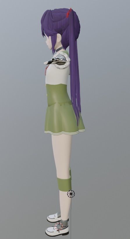 Kurumi Ebisuzawa - Gakkou Gurashi - School Live Low-poly 3D model_6