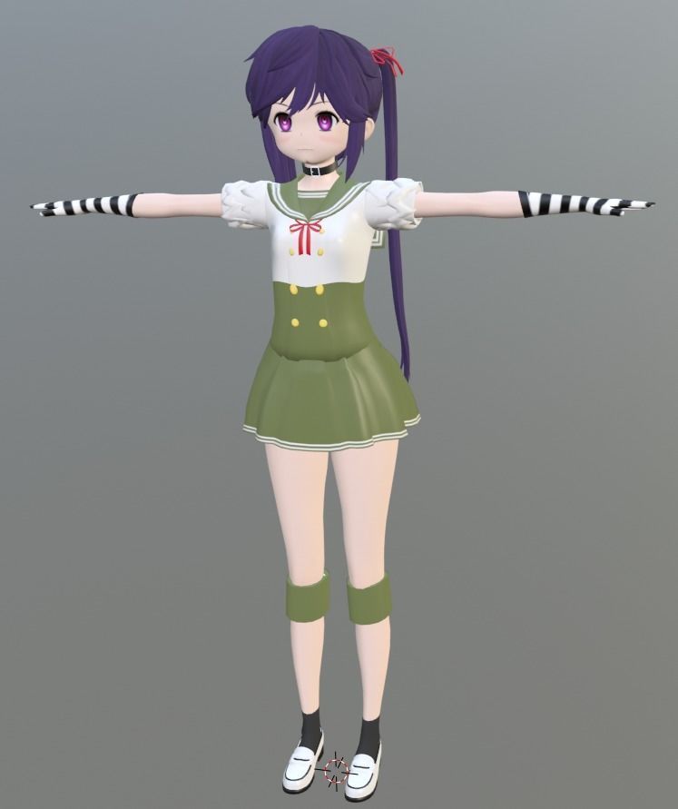 Kurumi Ebisuzawa - Gakkou Gurashi - School Live Low-poly 3D model_3