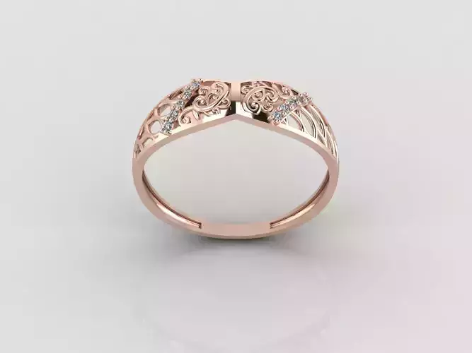 Women Ring Fancy Rings With Stone STL 3DM Render Printable