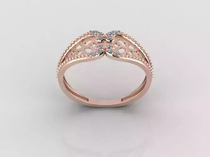 Women Ring Fancy Rings With Stone STL 3DM Render Printable