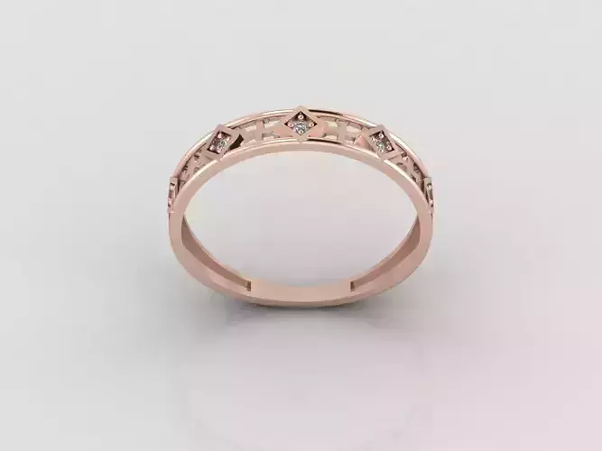 Women Ring Fancy Rings With Stone STL 3DM Render Printable