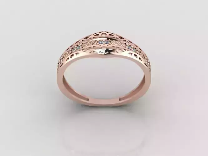 Women Ring Fancy Rings With Stone STL 3DM Render Printable