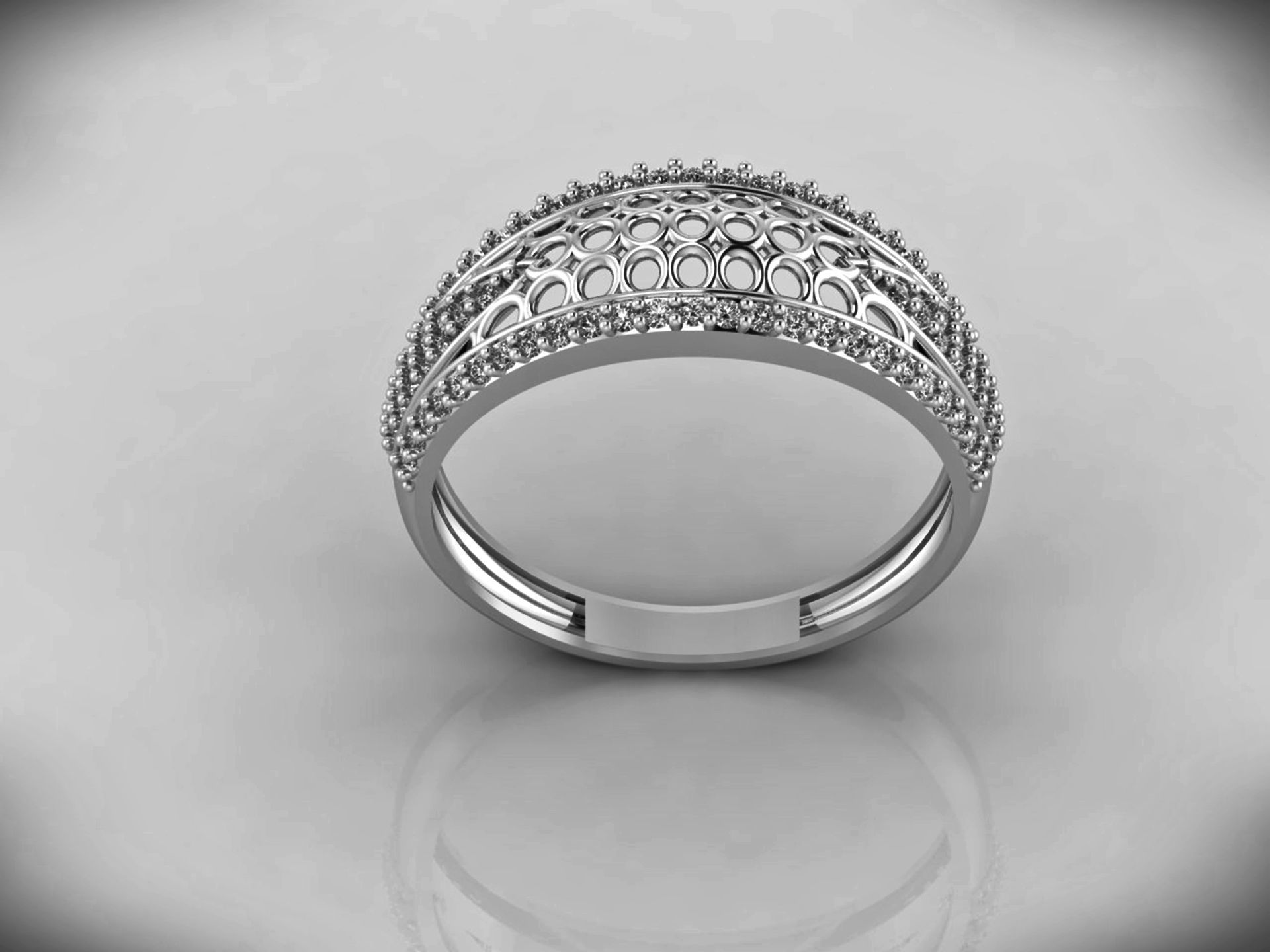 Women Ring Fancy Rings With Stone STL 3DM Render Printable 3D print model_5