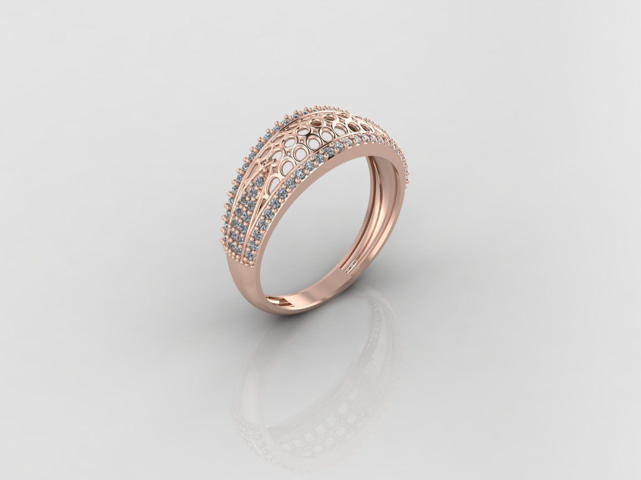 Women Ring Fancy Rings With Stone STL 3DM Render Printable 3D print model_1