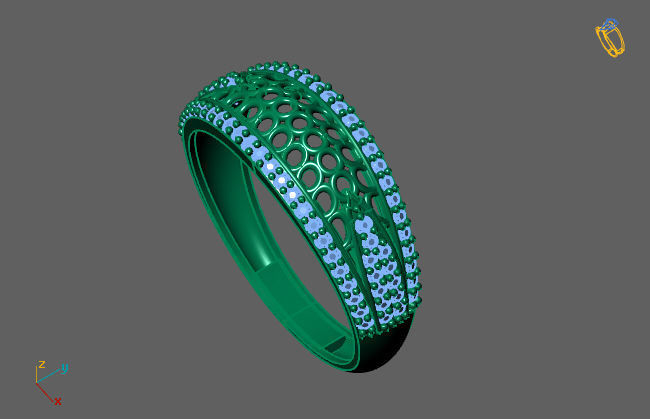 Women Ring Fancy Rings With Stone STL 3DM Render Printable 3D print model_3