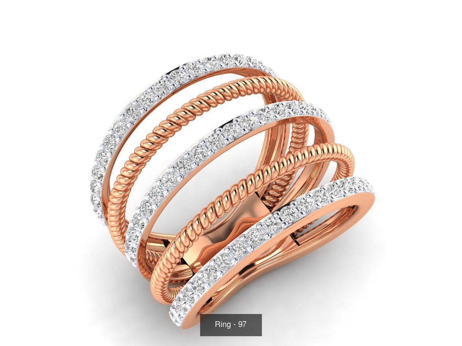 100 Bands rings  3D Model Collection_105