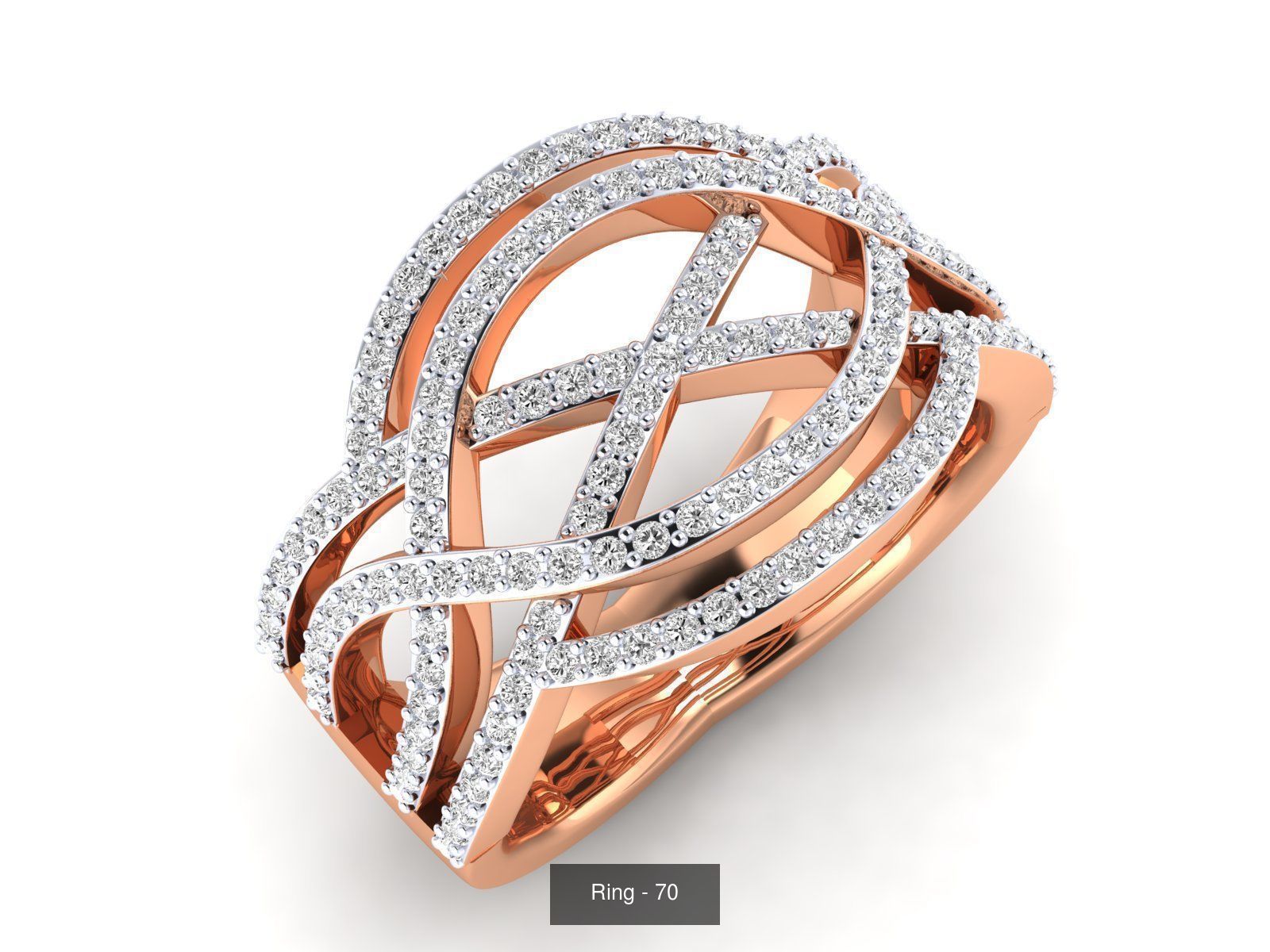 100 Bands rings  3D Model Collection_107