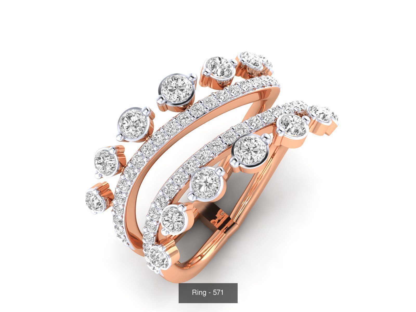 100 Bands rings  3D Model Collection_108